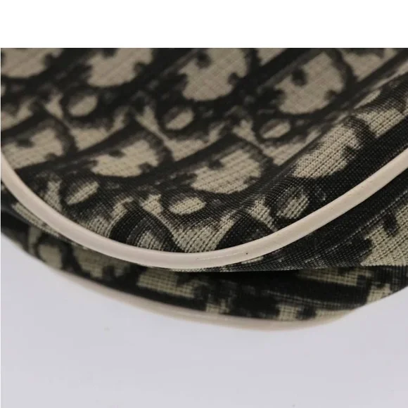 CHRISTIAN DIOR TROTTER Canvas Saddle Pouch Black/ White PREOWNED - Picture 15 of 16